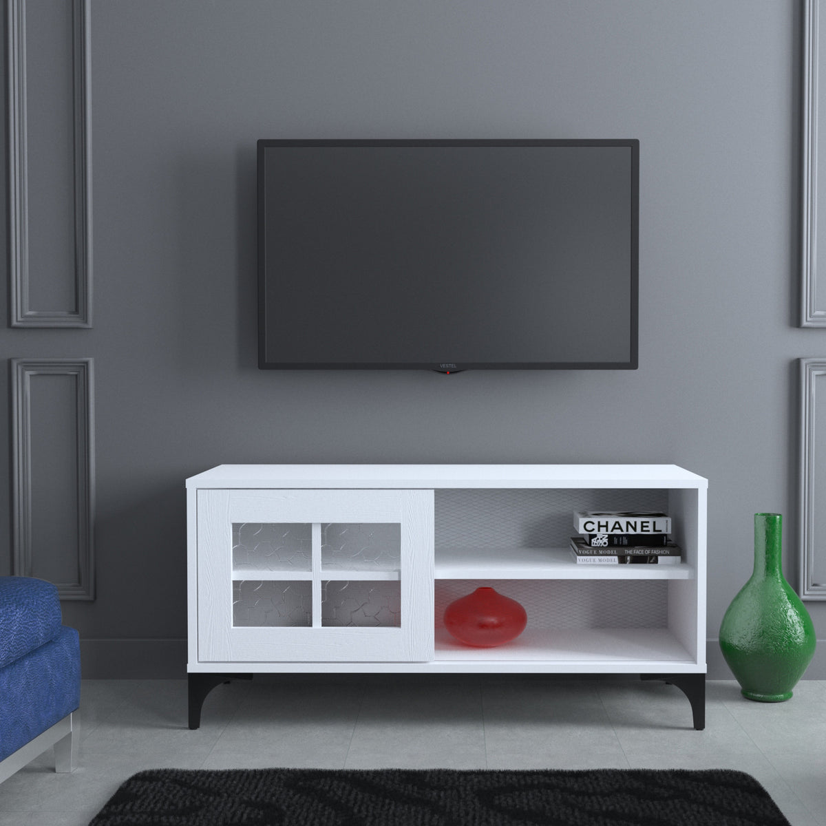 Έπιπλο Τηλεόρασης TV Βάση Σύνθεση Λευκό | 801CMY3001