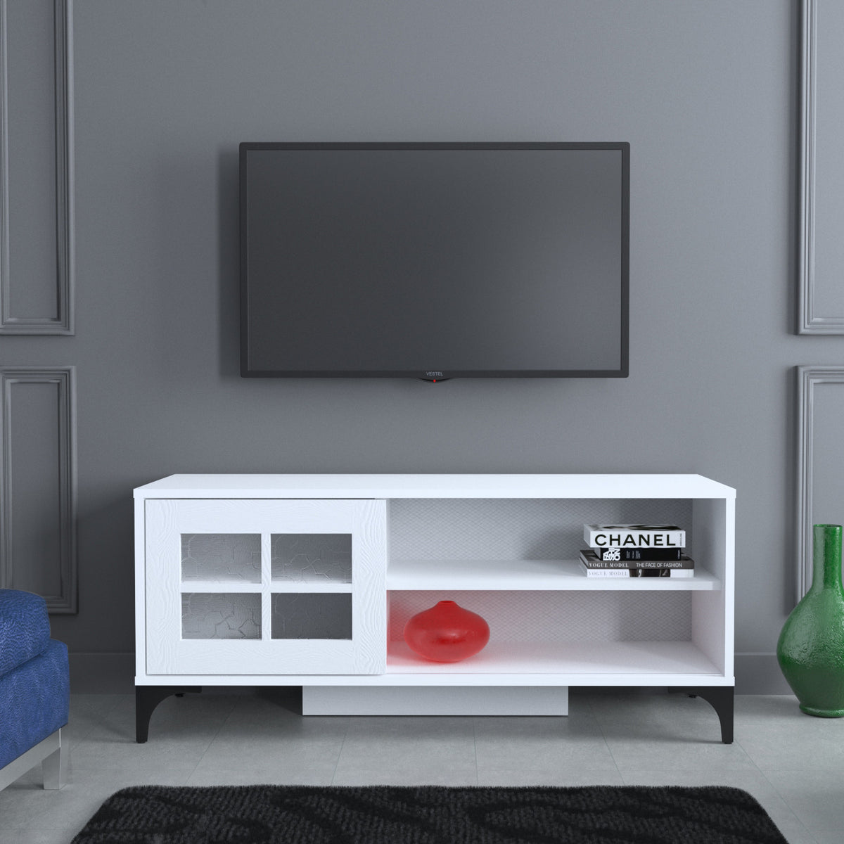 Έπιπλο Τηλεόρασης TV Βάση Σύνθεση Λευκό | 801CMY3003