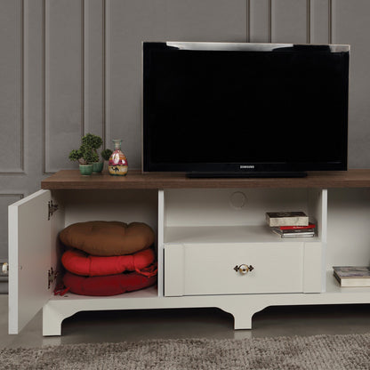 Έπιπλο Τηλεόρασης TV Βάση Σύνθεση Λευκό Καφέ | 801CMY3008