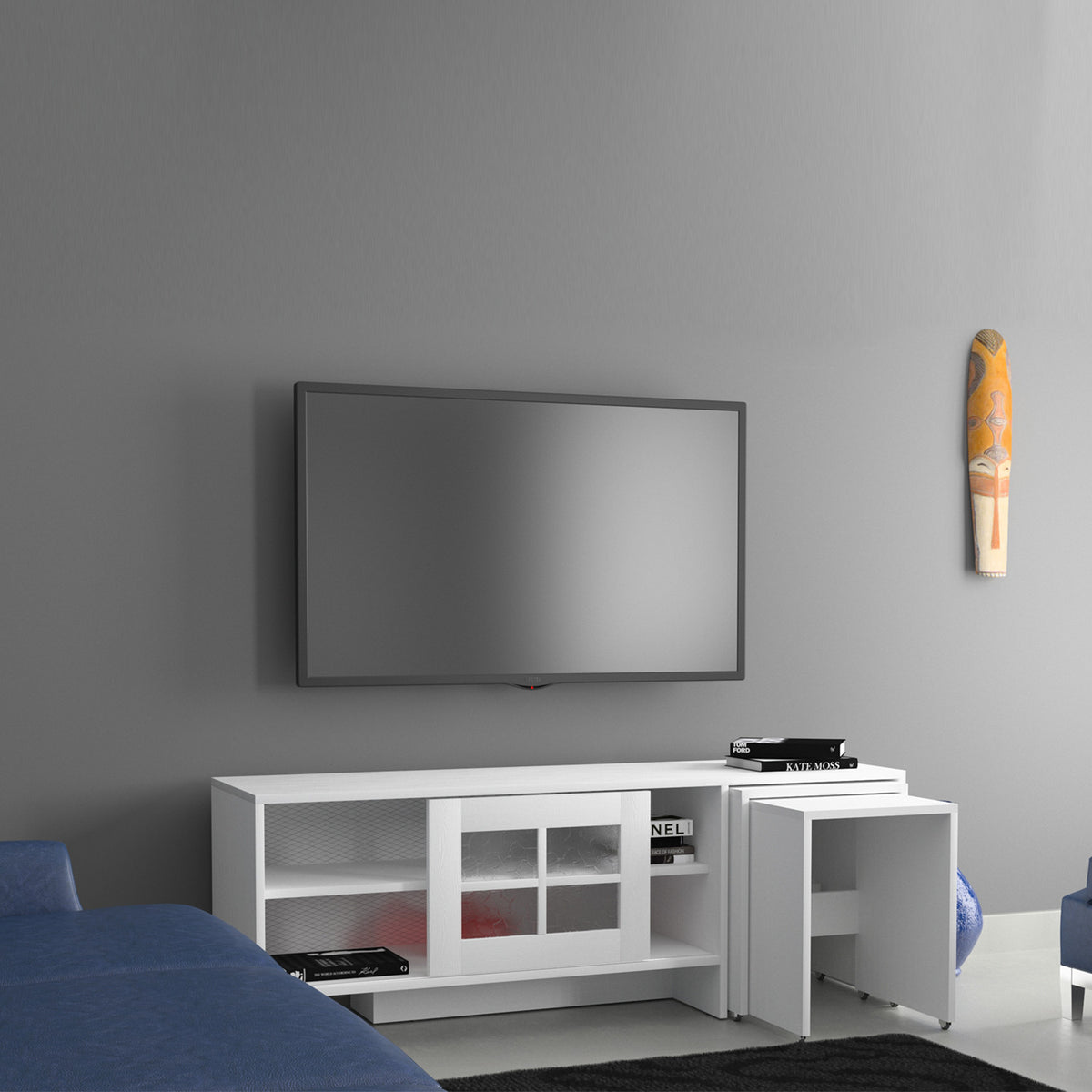 Έπιπλο Τηλεόρασης TV Βάση Σύνθεση Λευκό | 801CMY3013