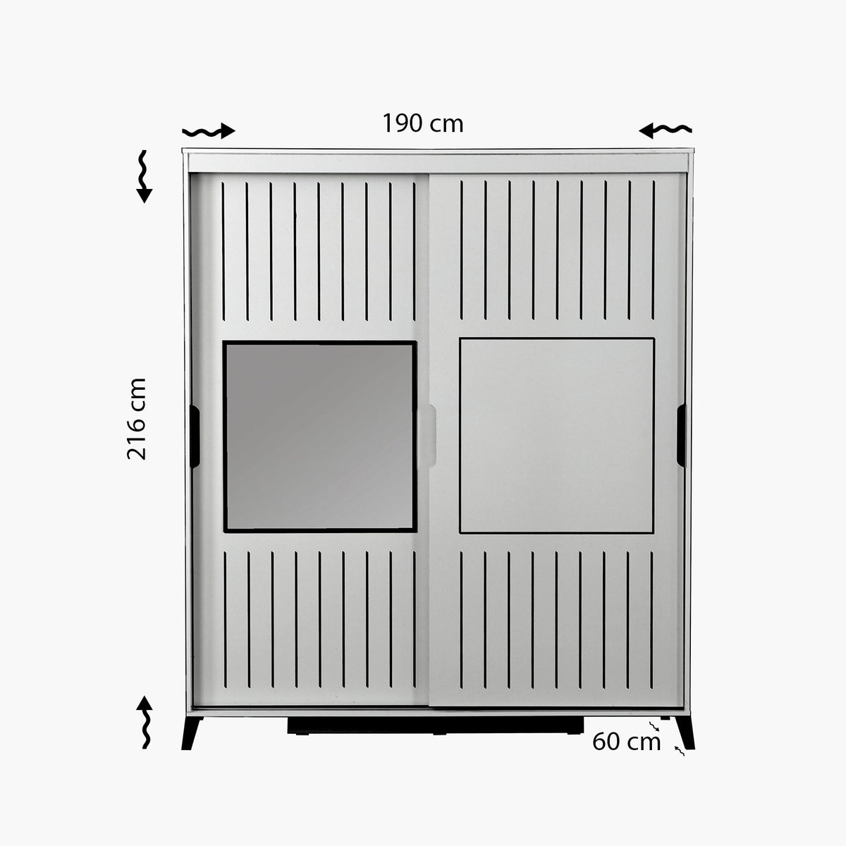 Ντουλάπα 190x216x60 εκ Λευκό 801CMY3410