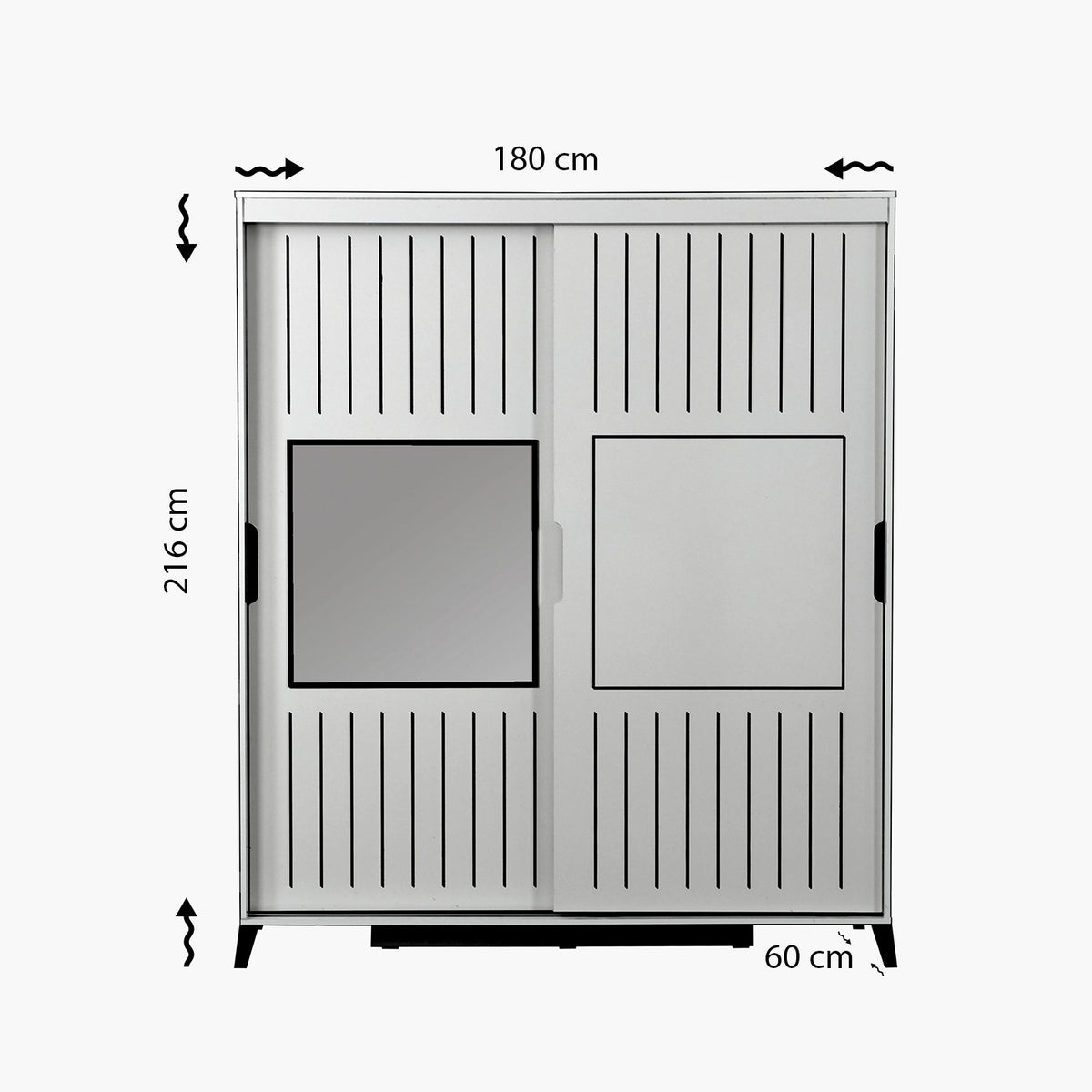Ντουλάπα 180x216x60 εκ Λευκό 801CMY3411