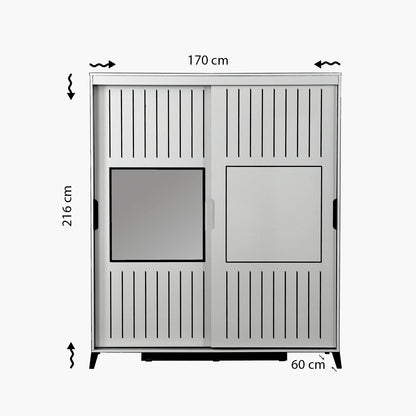 Ντουλάπα 170x216x60 εκ Λευκό 801CMY3412