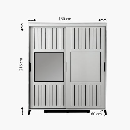 Ντουλάπα 160x216x60 εκ Λευκό 801CMY3413