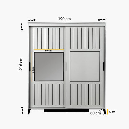 Ντουλάπα 190x216x60 εκ Καρυδί 801CMY3418