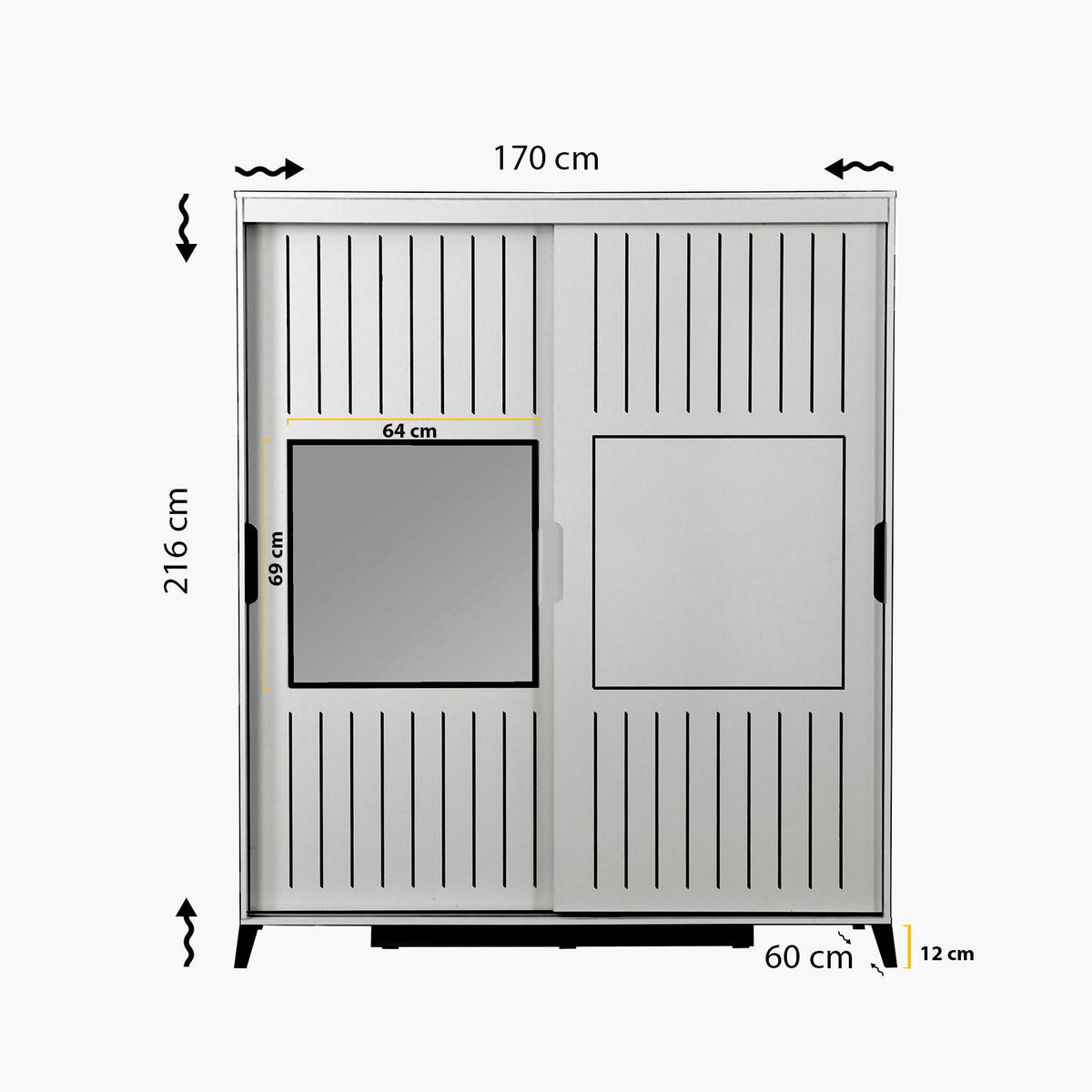 Ντουλάπα 170x216x60 εκ Καρυδί 801CMY3420