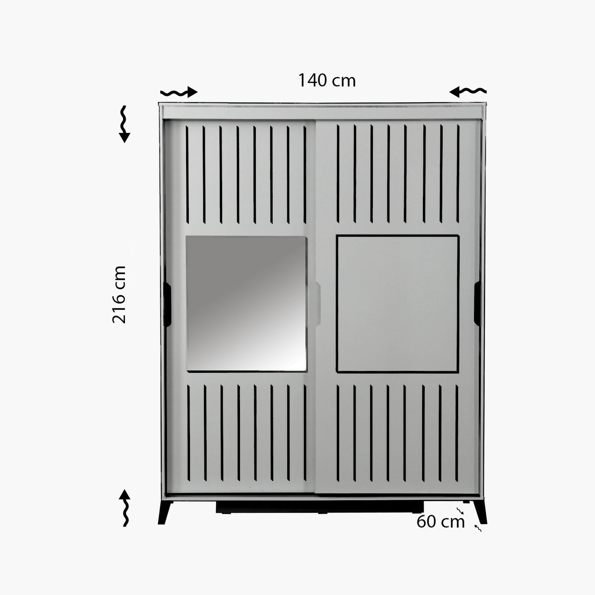 Ντουλάπα 140x216x60 εκ Καρυδί 801CMY3423