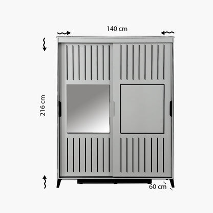 Ντουλάπα 140x216x60 εκ Καρυδί 801CMY3423