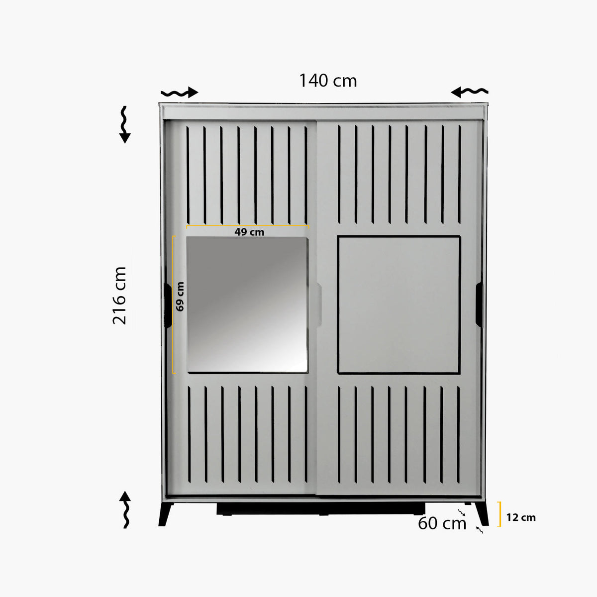 Ντουλάπα 140x216x60 εκ Καρυδί 801CMY3423