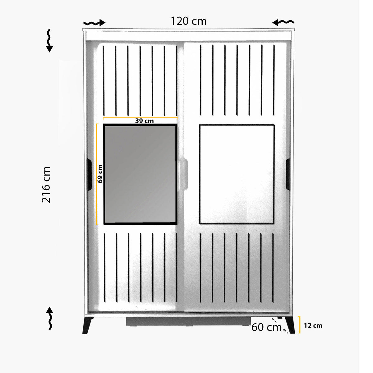 Ντουλάπα 120x216x60 εκ Καρυδί 801CMY3425