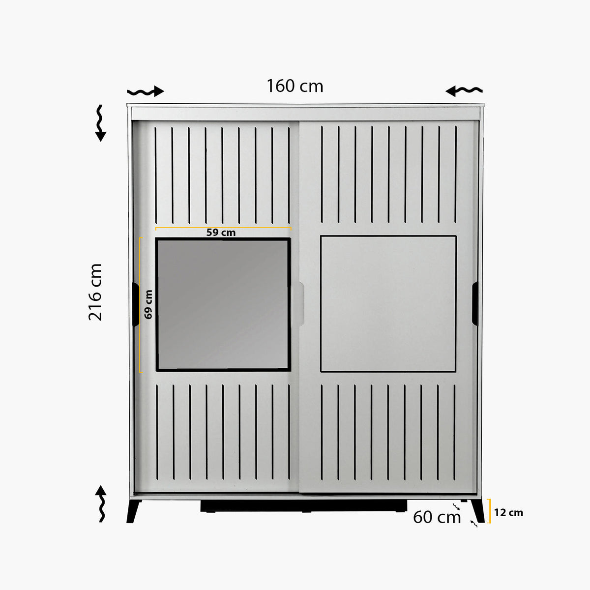 Ντουλάπα 160x216x60 εκ Δρυς 801CMY3429