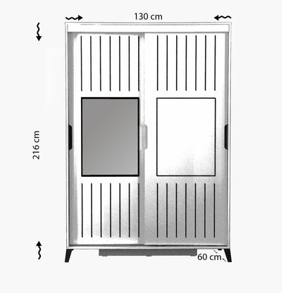 Ντουλάπα 130x216x60 εκ Δρυς 801CMY3432