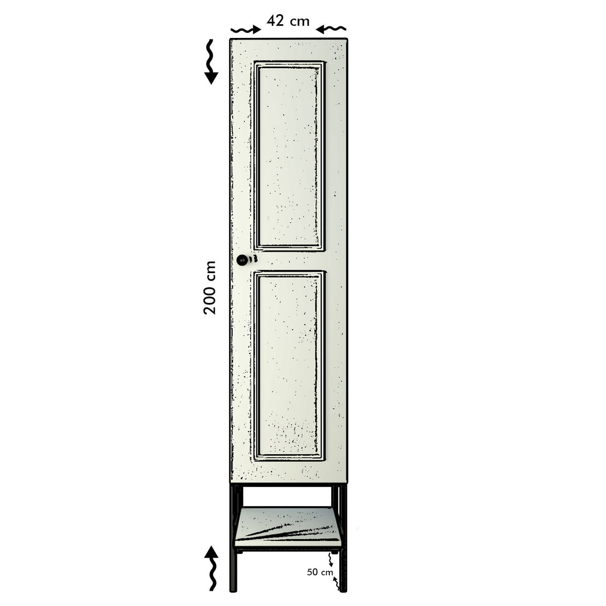 Ντουλάπα 42x200x50 εκ Λευκό 801CMY3434