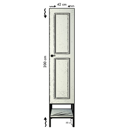Ντουλάπα 42x200x50 εκ Λευκό 801CMY3434