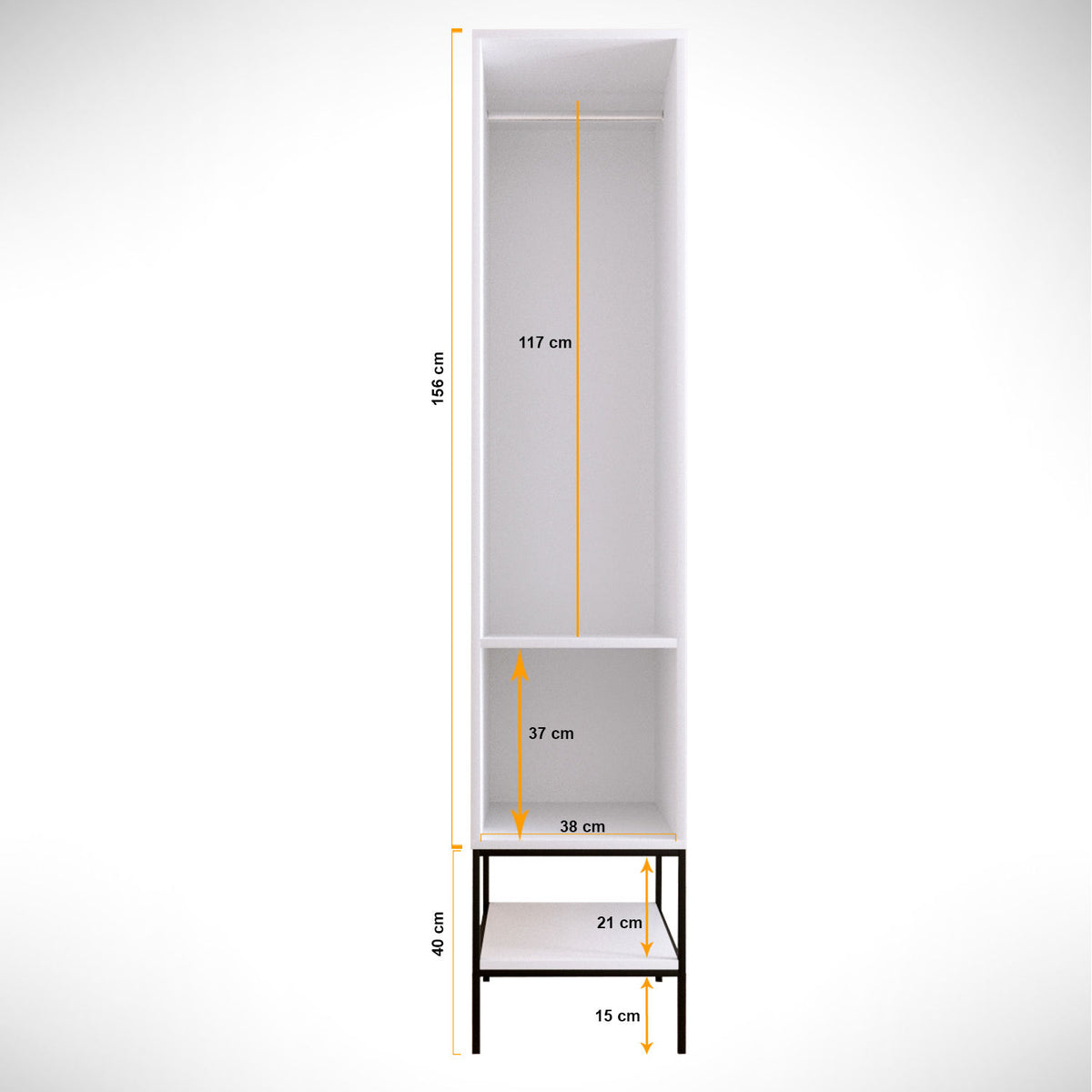 Ντουλάπα 42x200x50 εκ Λευκό 801CMY3434