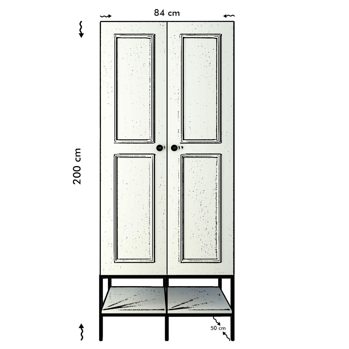 Ντουλάπα 84x200x50 εκ Λευκό 801CMY3435