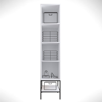 Ντουλάπα 42x200x50 εκ White Black Gold 801CMY3437