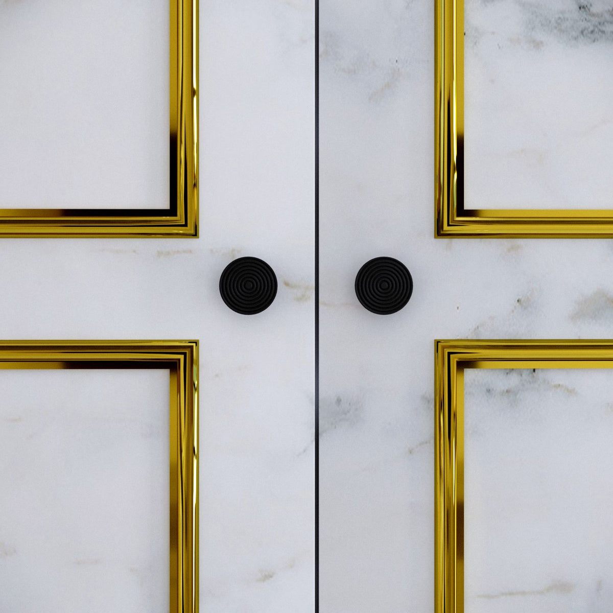 Ντουλάπα 84x200x50 εκ White Black Gold 801CMY3438