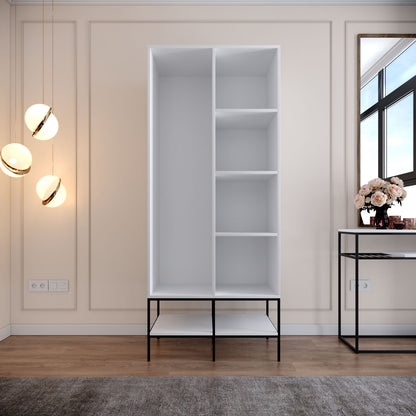 Ντουλάπα 84x200x50 εκ White Black Gold 801CMY3438