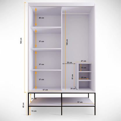 Ντουλάπα 120x200x57 εκ Λευκό 801CMY3440