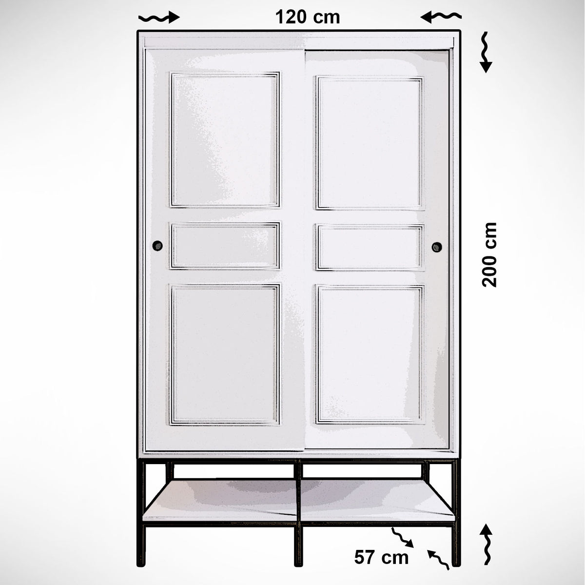 Ντουλάπα 120x200x57 εκ Λευκό 801CMY3440