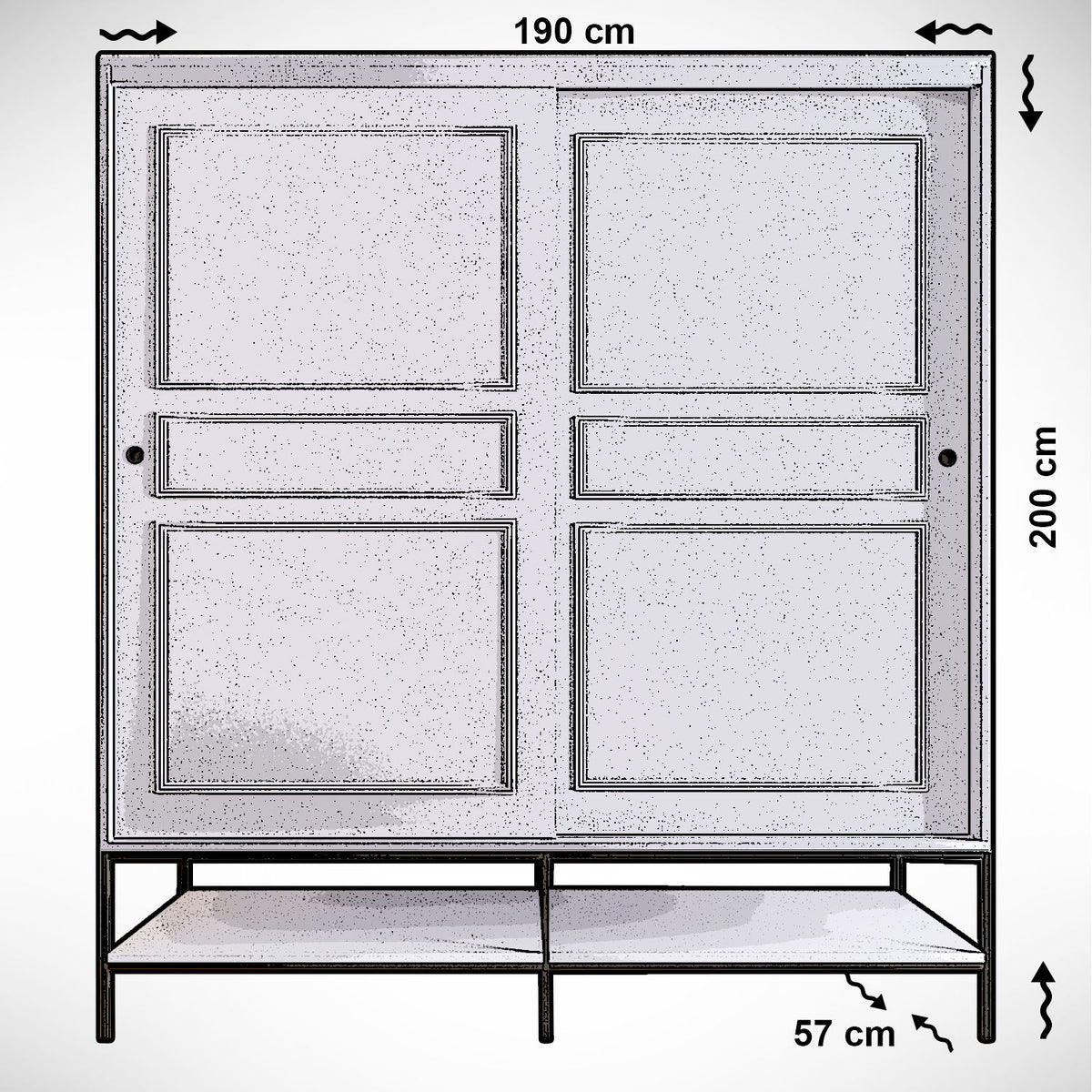Ντουλάπα 190x200x57 εκ Λευκό 801CMY3442