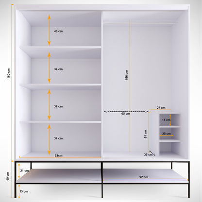 Ντουλάπα 190x200x57 εκ Λευκό 801CMY3442