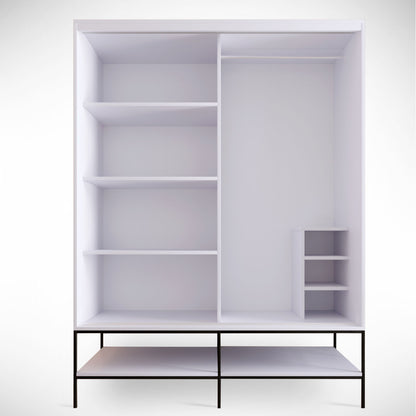 Ντουλάπα 150x200x57 εκ White Black Gold 801CMY3444