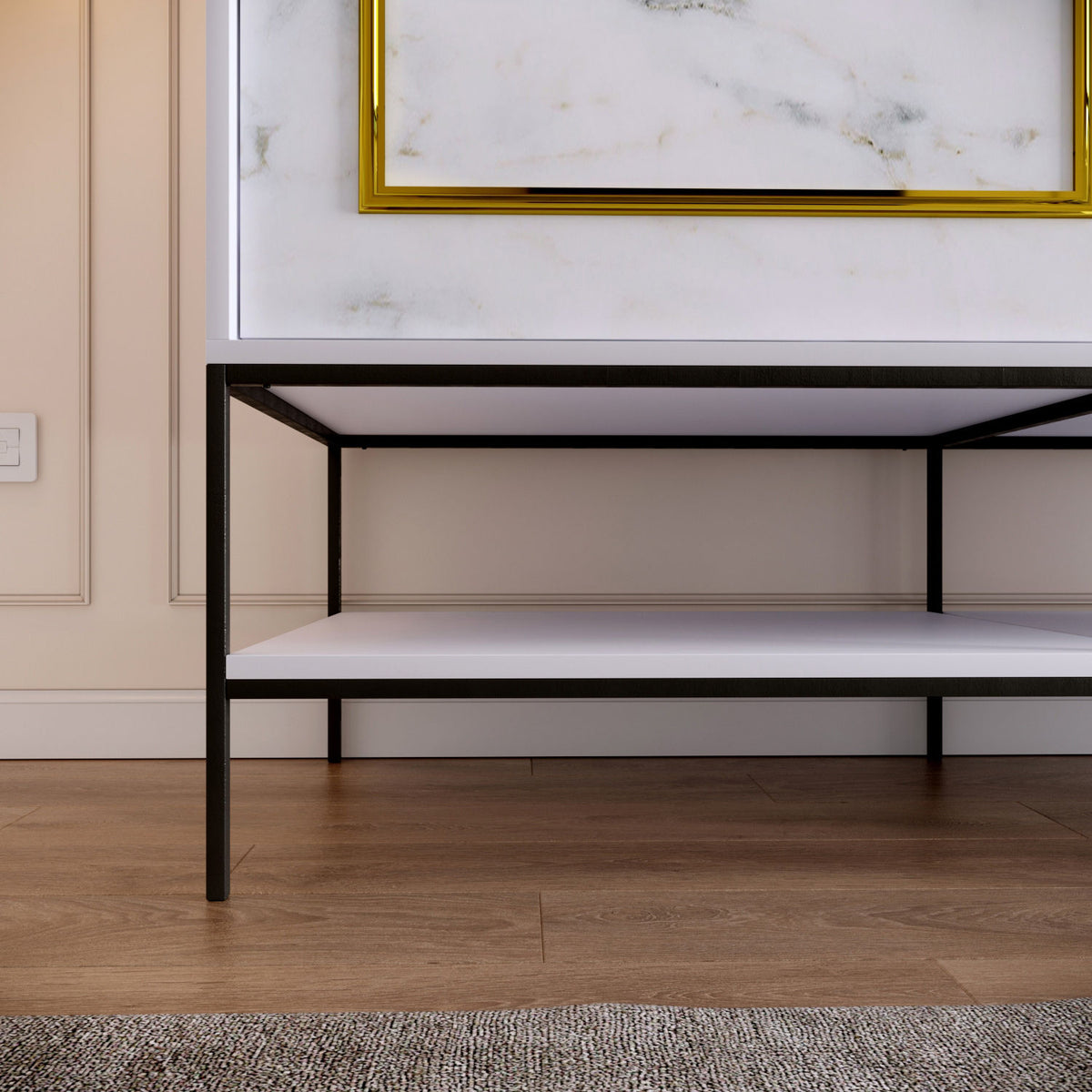 Ντουλάπα 190x200x57 εκ White Black Gold 801CMY3445