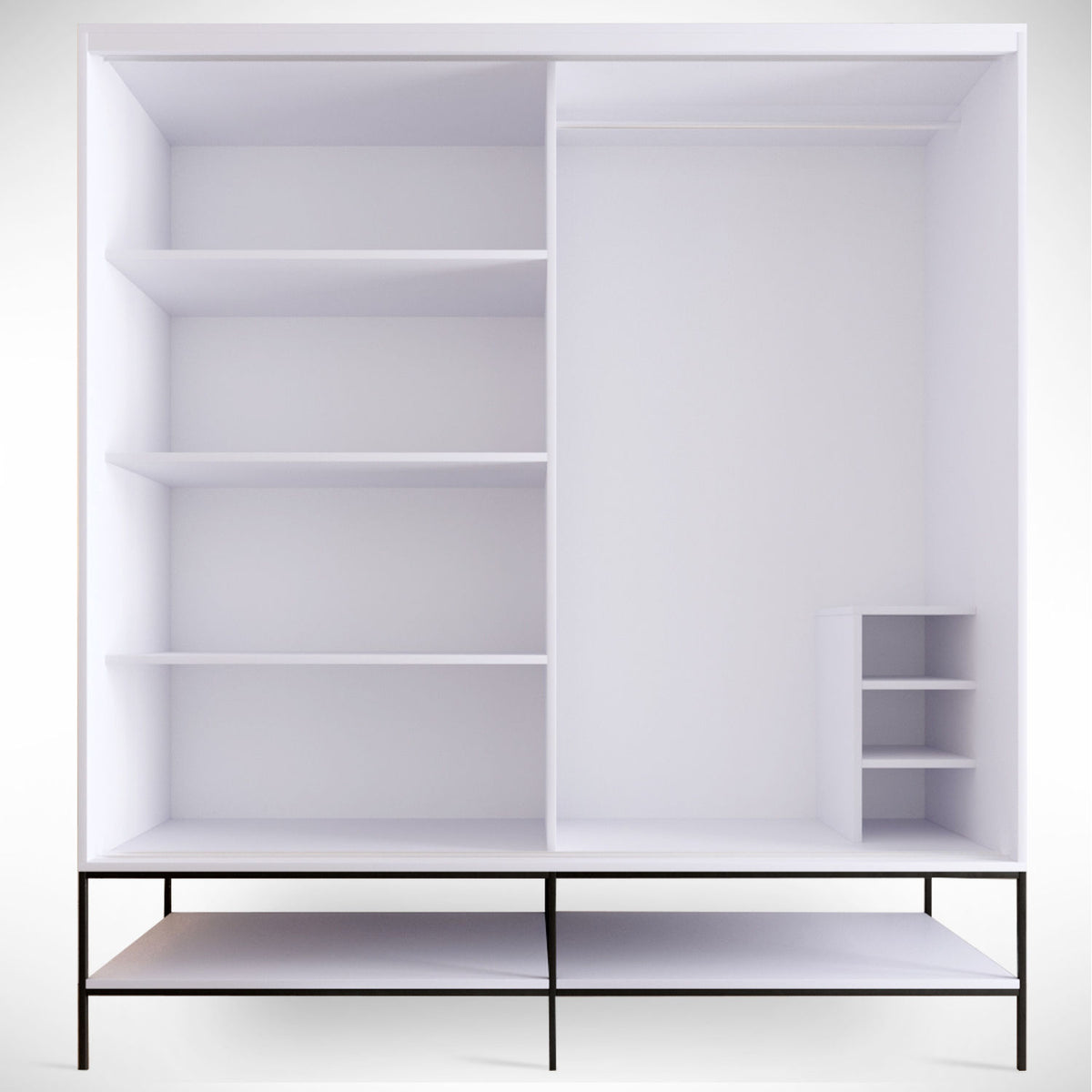 Ντουλάπα 190x200x57 εκ White Black Gold 801CMY3445