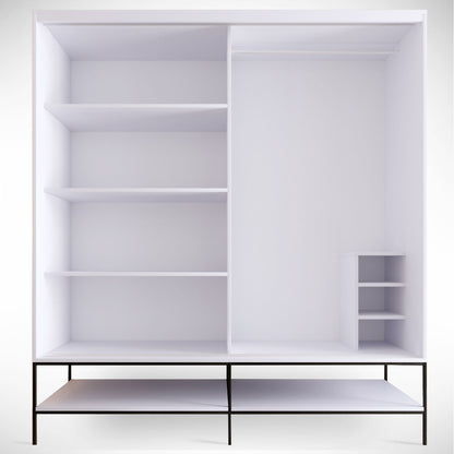 Ντουλάπα 190x200x57 εκ White Black Gold 801CMY3445