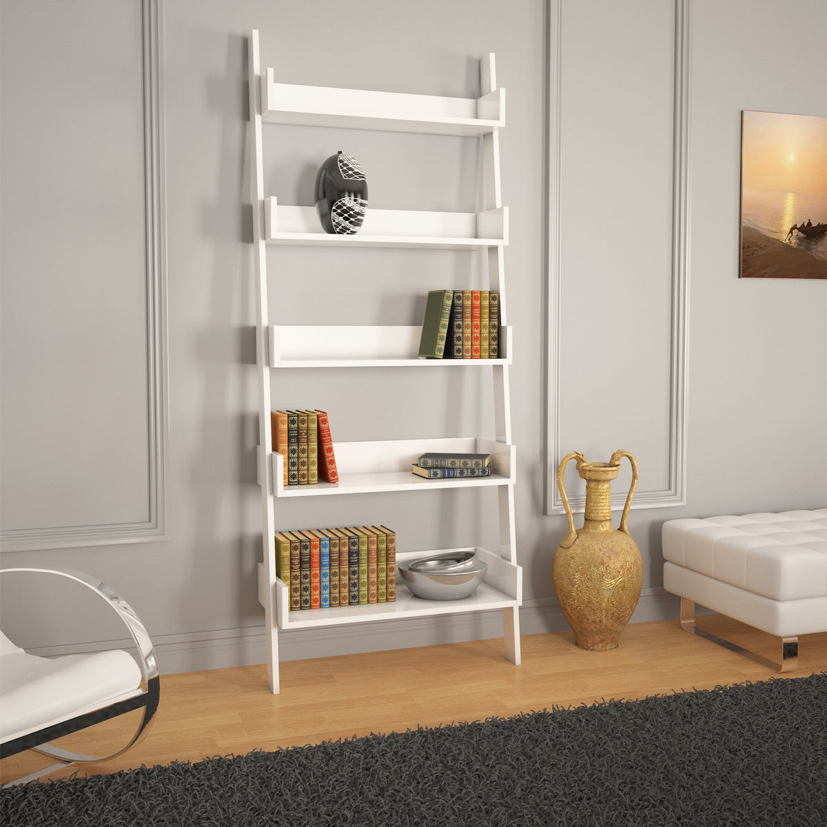 Βιβλιοθήκη 80 × 32 × 195 εκ. Λευκό GR801CMY3606