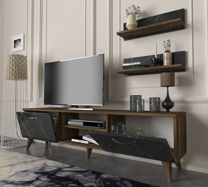 Έπιπλο Τηλεόρασης TV Βάση Σύνθεση Καρυδί Marble | 804TRH3046