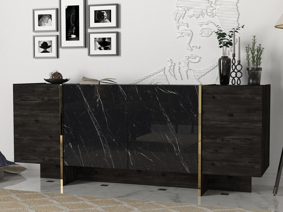 Μπουφές Μαύρο
Χρυσό 180x46,6x75,5cm | 804TRH3522