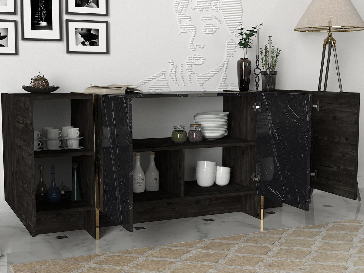 Μπουφές Μαύρο
Χρυσό 180x46,6x75,5cm | 804TRH3522
