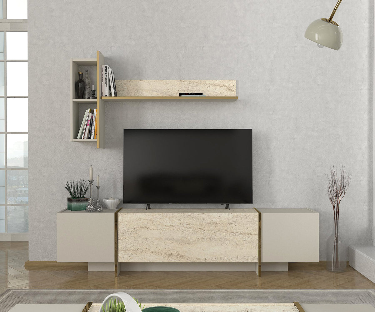 Έπιπλο Τηλεόρασης TV Βάση Σύνθεση Travertine Sandstone | 804TRH4919