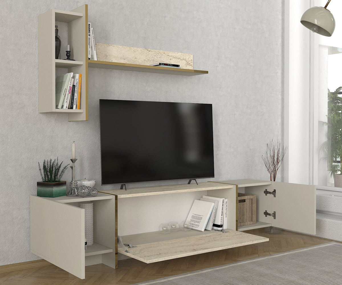 Έπιπλο Τηλεόρασης TV Βάση Σύνθεση Travertine Sandstone | 804TRH4919