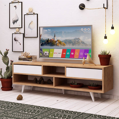 Έπιπλο Τηλεόρασης TV Βάση Σύνθεση Δρυς Λευκό | 811MDD3001