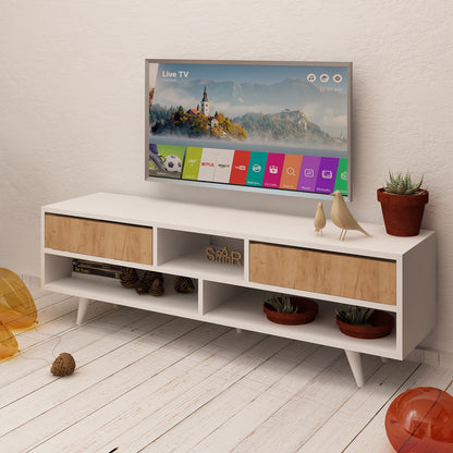 Έπιπλο Τηλεόρασης TV Βάση Σύνθεση Δρυς Λευκό | 811MDD3002