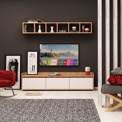 Έπιπλο Τηλεόρασης TV Βάση Σύνθεση Δρυς Λευκό | 811MDD3004