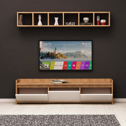 Έπιπλο Τηλεόρασης TV Βάση Σύνθεση Δρυς Λευκό | 811MDD3004