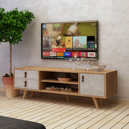 Έπιπλο Τηλεόρασης TV Βάση Σύνθεση Δρυς Λευκό | 811MDD3009