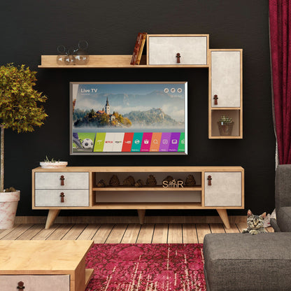 Έπιπλο Τηλεόρασης TV Βάση Σύνθεση Δρυς Λευκό | 811MDD3010