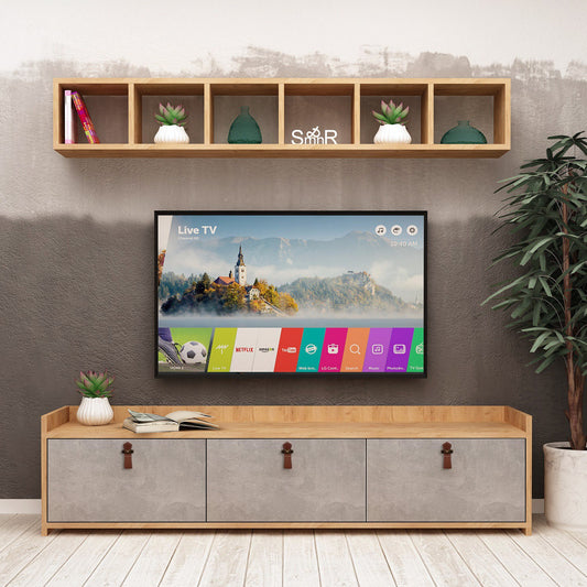 Έπιπλο Τηλεόρασης TV Βάση Σύνθεση Δρυς Λευκό | 811MDD3013