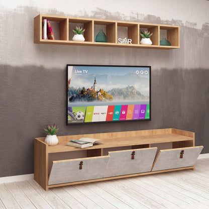 Έπιπλο Τηλεόρασης TV Βάση Σύνθεση Δρυς Λευκό | 811MDD3013