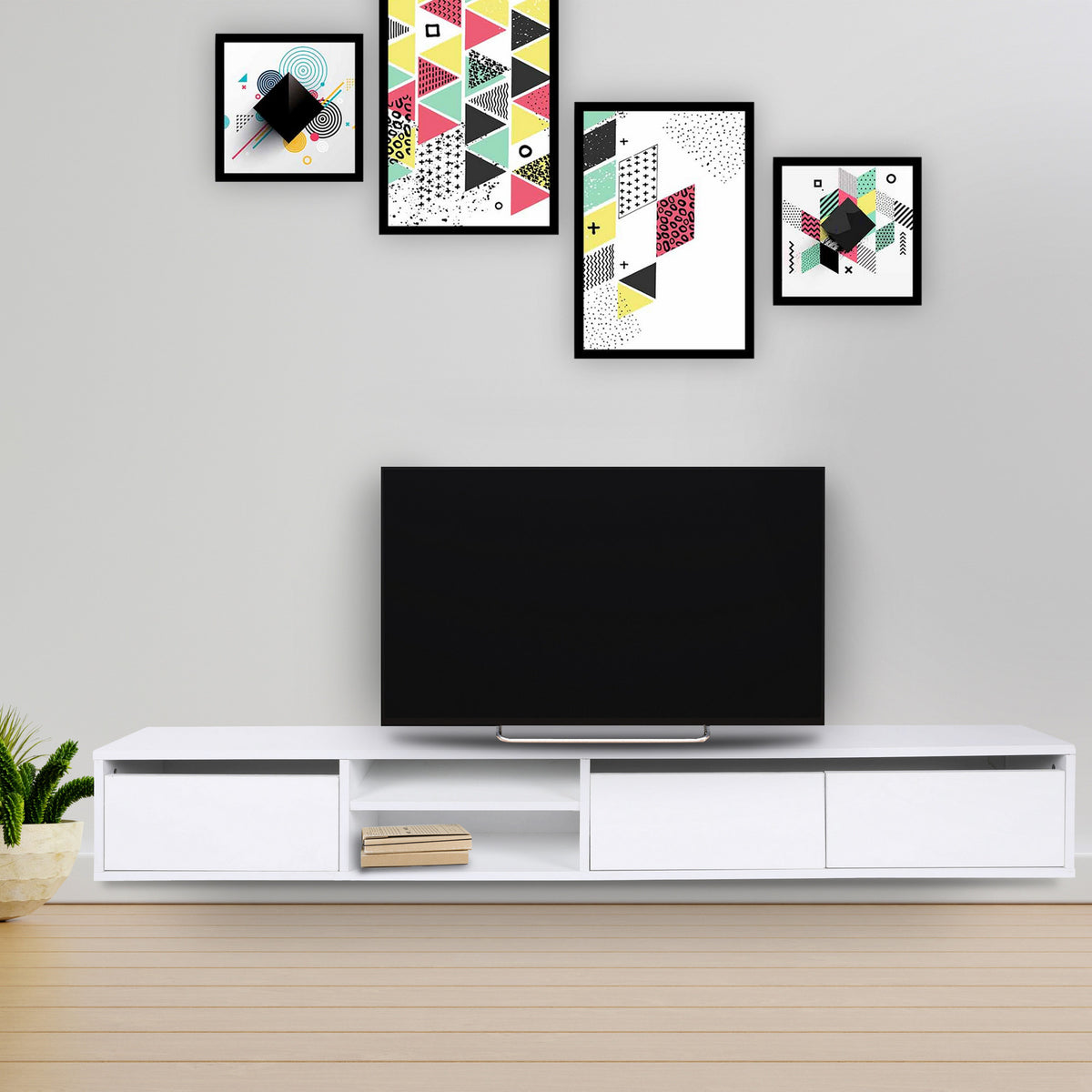Έπιπλο Τηλεόρασης TV Βάση Σύνθεση Λευκό | 811MDD3019