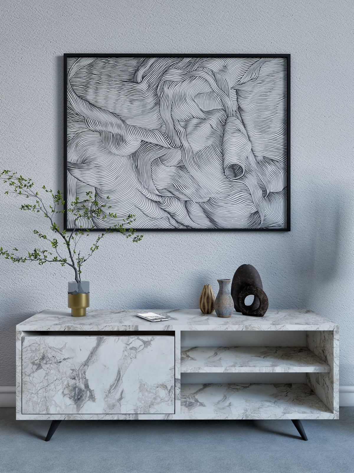 Έπιπλο Τηλεόρασης TV Βάση Σύνθεση Ephesus Marble | 811MDD3024