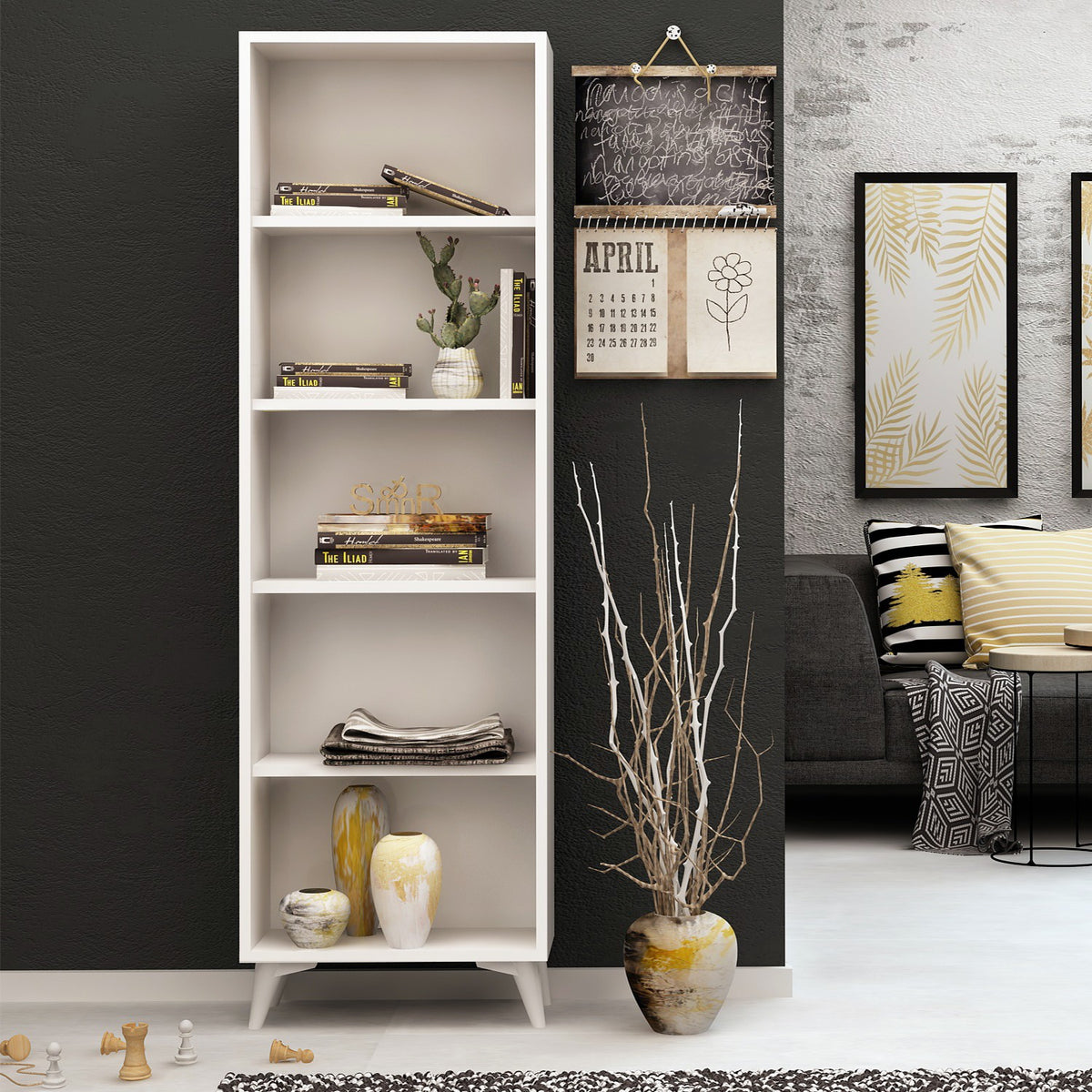 Βιβλιοθήκη 50 × 25 × 162 εκ. Λευκό GR811MDD3602
