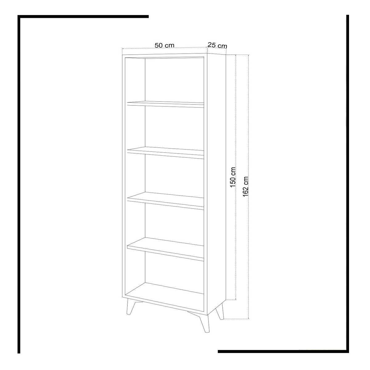 Βιβλιοθήκη 50 × 25 × 162 εκ. Λευκό GR811MDD3602