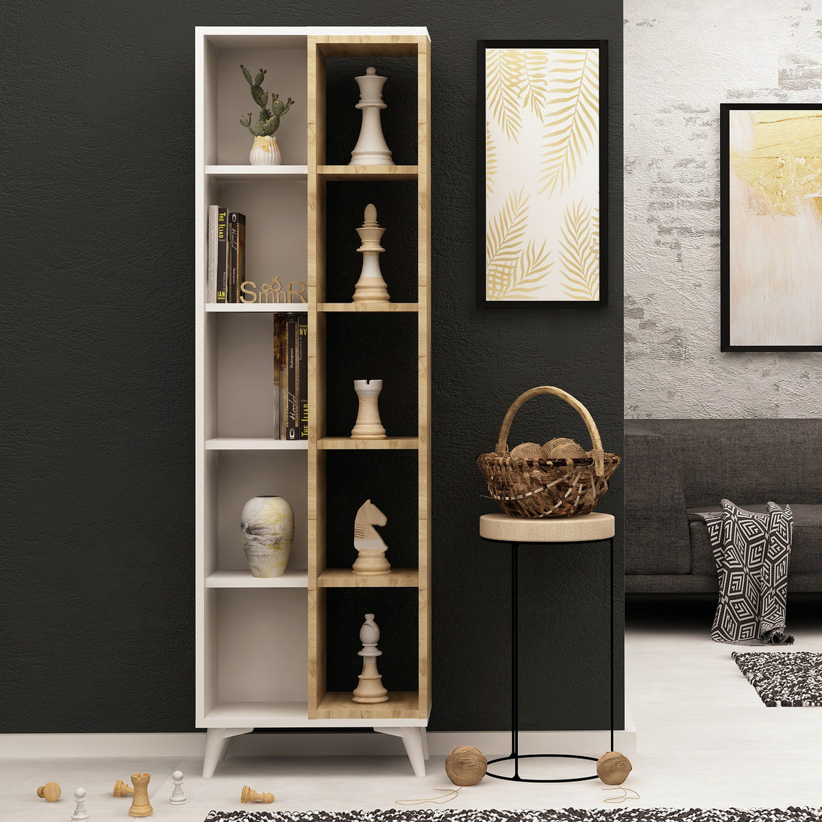 Βιβλιοθήκη 50 × 25 × 162 εκ. Λευκό GR811MDD3603